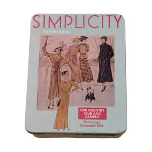 Vintage Simplicity Patten Rectangular Tin Box (1988))